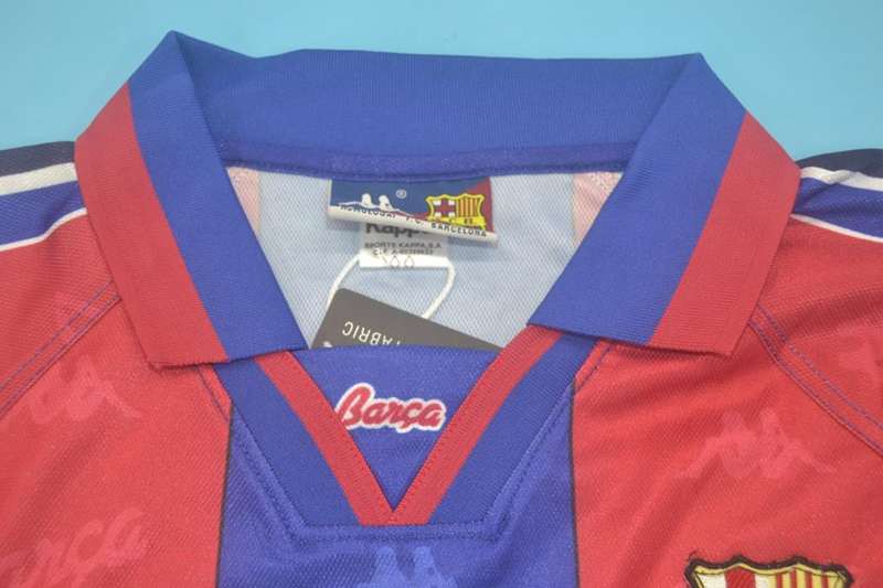 Barcelona Soccer Jersey Home Long Retro Replica 1996/97