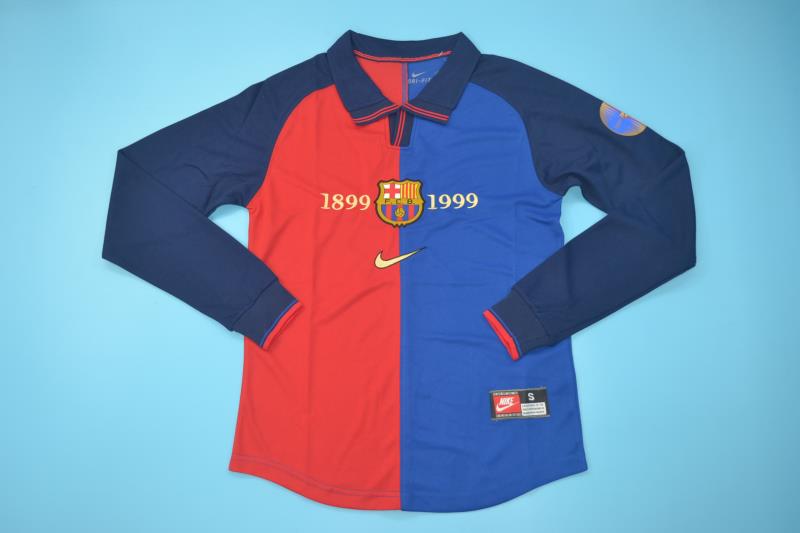 Barcelona Soccer Jersey Home Long Retro Replica 1999/2000