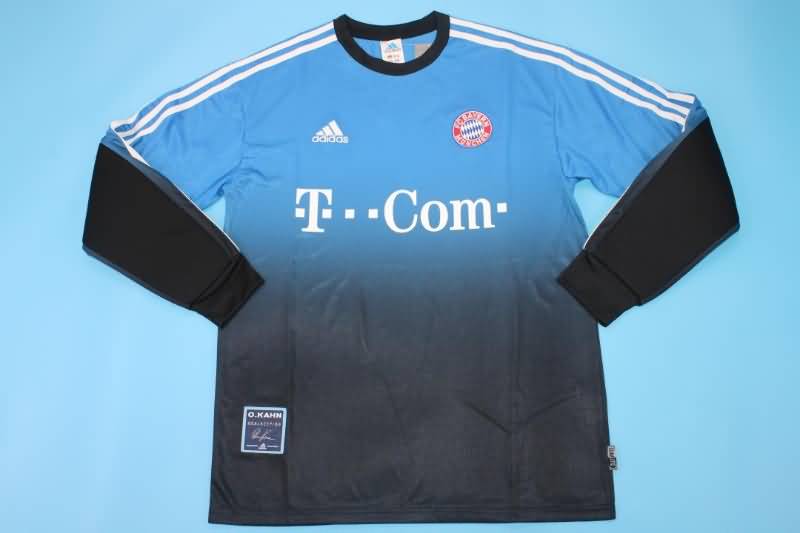 Bayern Munich Soccer Jersey Goalkeeper Black Blue Long Retro Replica 2002/03