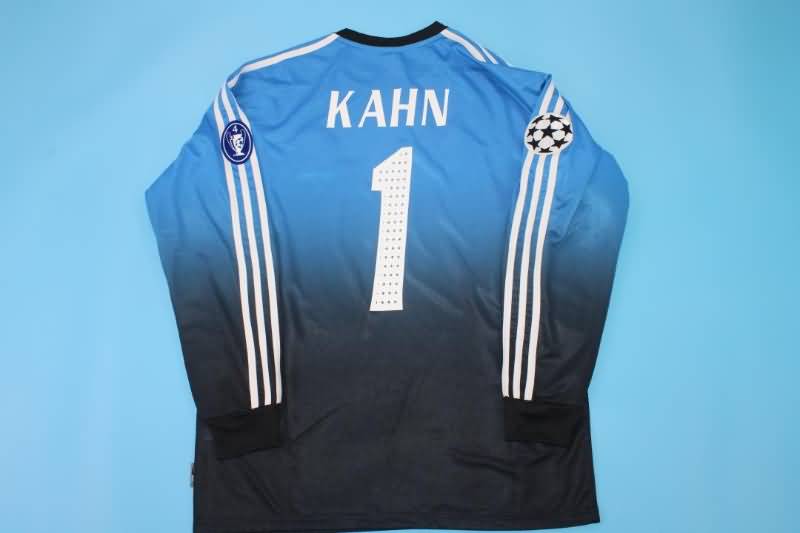 Bayern Munich Soccer Jersey Goalkeeper Black Blue Long Retro Replica 2002/03