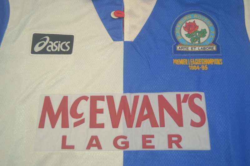 Blackburn Soccer Jersey Home Retro Replica 1995/96