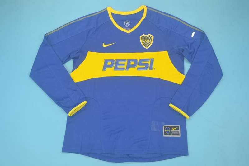 Boca Juniors Soccer Jersey Home Long Retro Replica 2003