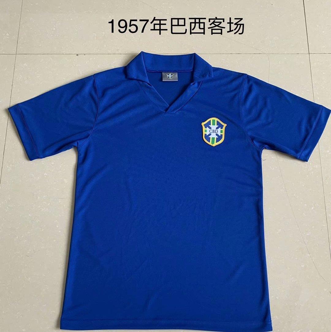 Brazil Soccer Jersey Away Retro Replica 1957