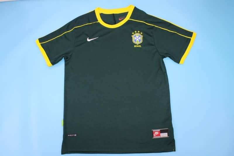 Brazil Soccer Jersey Goalkeeper Dark Green Retro Replica 1998