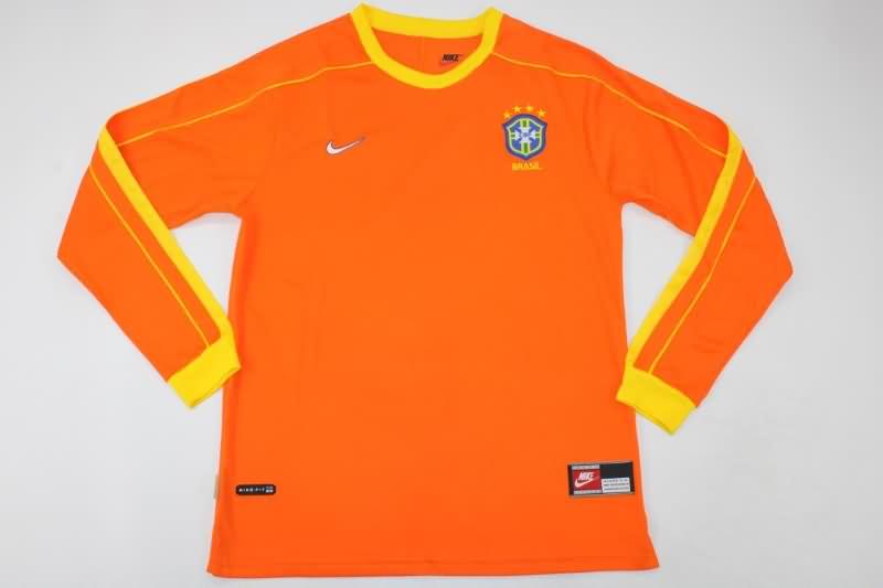 Brazil Soccer Jersey Goalkeeper Orange Retro Replica 1998