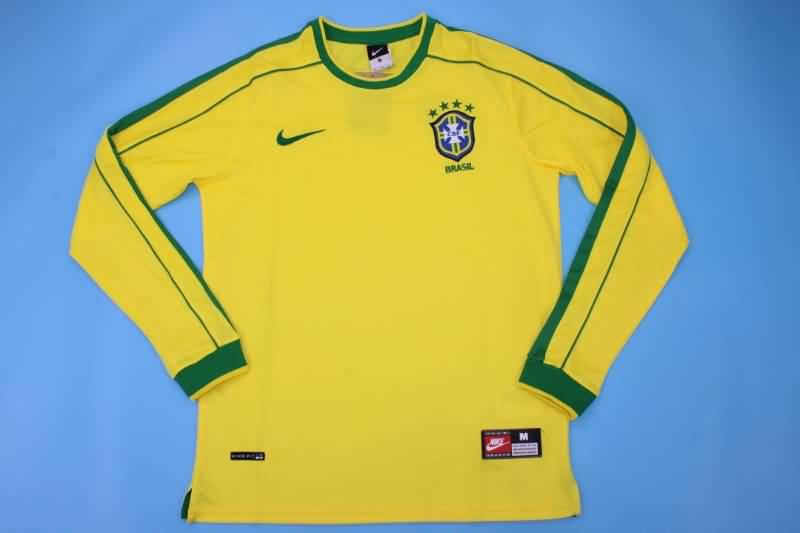 Brazil Soccer Jersey Home Long Slevee Retro Replica 1998
