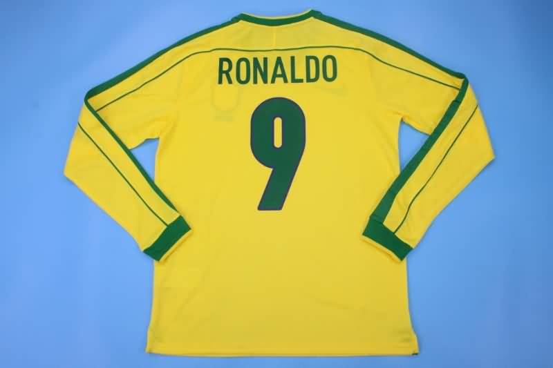 Brazil Soccer Jersey Home Long Slevee Retro Replica 1998