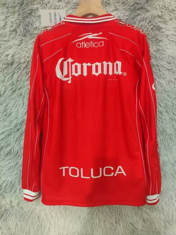 AAA Quality Deportivo Toluca 1999/00 Home Retro Long Sleeve Soccer Jersey
