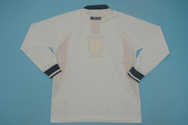 England Soccer Jersey Home Long Sleeve Retro Replica 1998