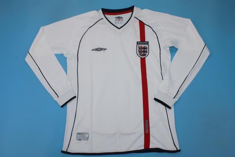 England Soccer Jersey Home Long Retro Replica 2002