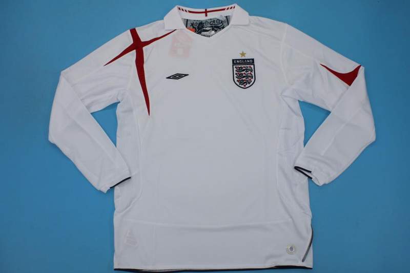 England Soccer Jersey Home Long Retro Replica 2006