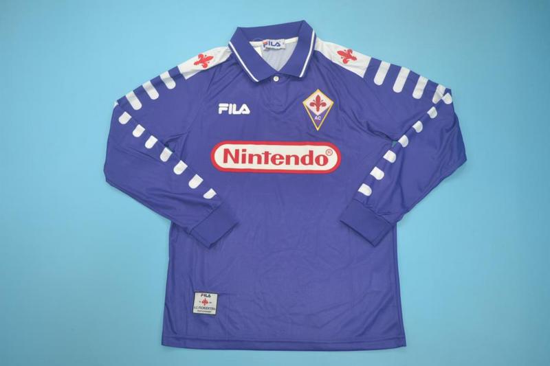 Fiorentina Soccer Jersey Home Long Retro Replica 1998/99