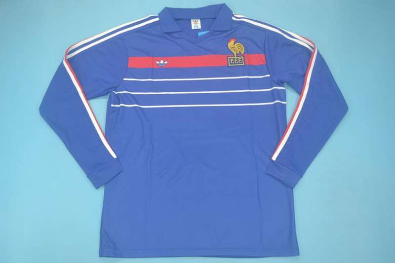 France Soccer Jersey Home Long Sleeve Retro Replica 1984