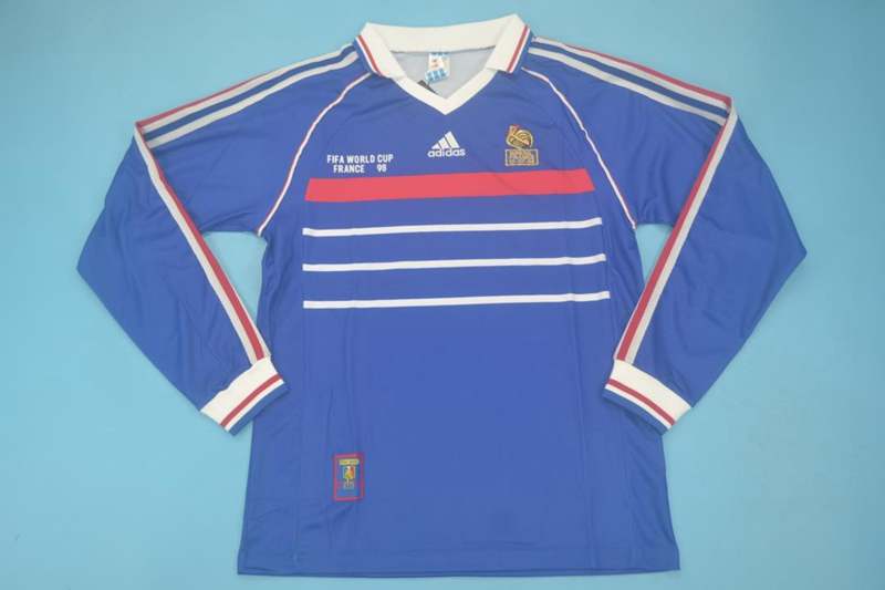 France Soccer Jersey Home Long Sleeve Retro Replica 1998