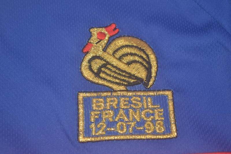 France Soccer Jersey Home Long Sleeve Retro Replica 1998