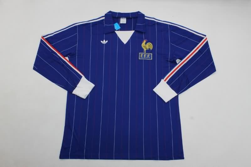 France Soccer Jersey Home Long Sleeve Retro Replica 1980/82