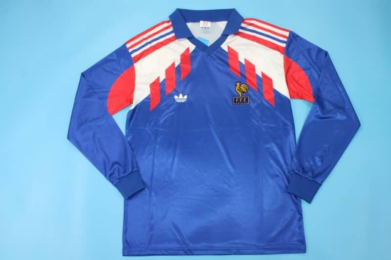 France Soccer Jersey Home Long Sleeve Retro Replica 1990/92