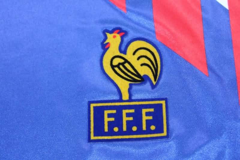 France Soccer Jersey Home Long Sleeve Retro Replica 1990/92