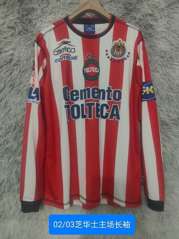 AAA Quality Guadalajara 2002/03 Home Long Sleeve Retro Soccer Jersey AAA Quality Guadalajara 2002/03 Home Long Sleeve Retro Soccer Jersey