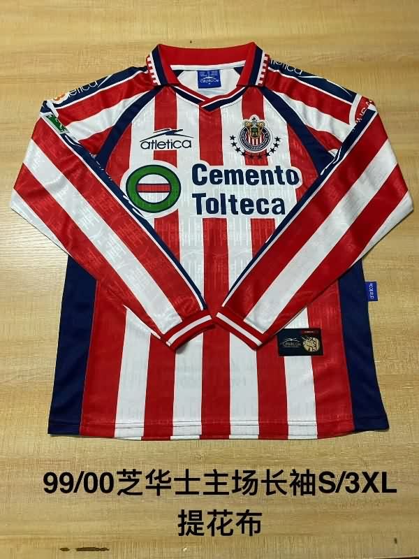 AAA Quality Guadalajara 1999/00 Home Retro Long Sleeve Soccer Jersey AAA Quality Guadalajara 1999/00 Home Retro Long Sleeve Soccer Jersey