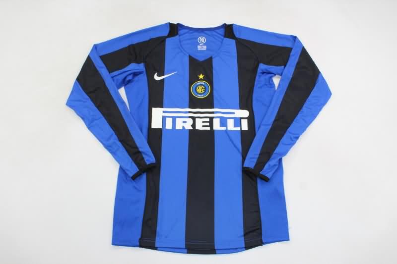 Inter Milan Soccer Jersey Home Retro Long Sleeve Replica 2004/05