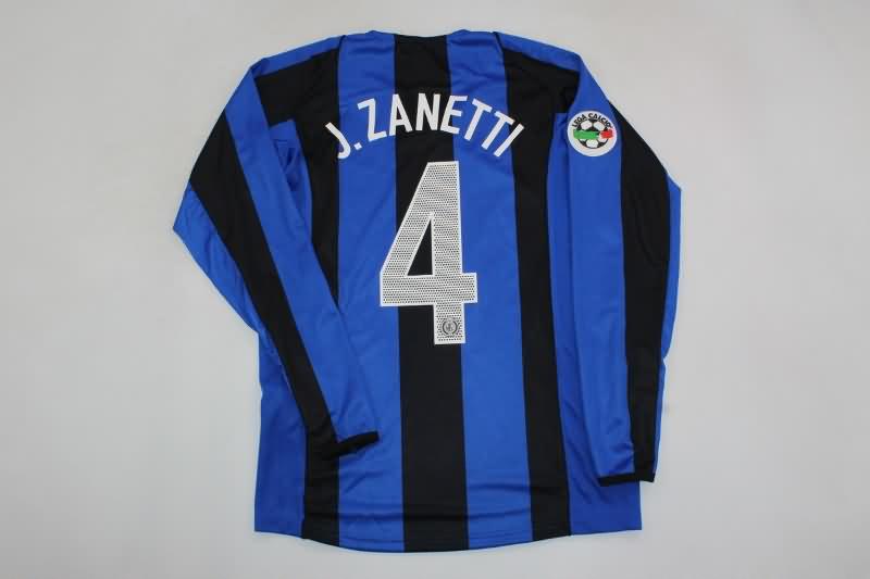 Inter Milan Soccer Jersey Home Retro Long Sleeve Replica 2004/05