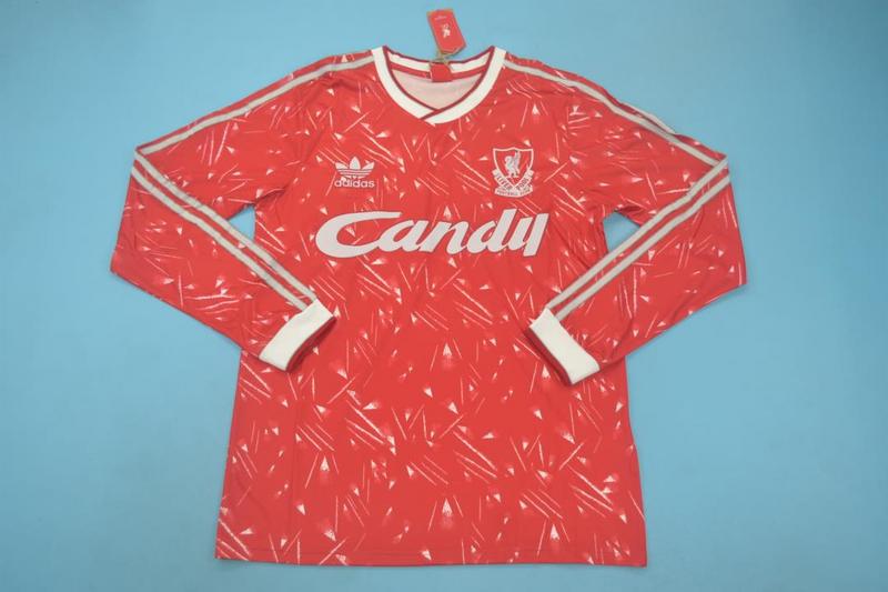 Liverpool Soccer Jersey Home Long Retro Replica 1989/91