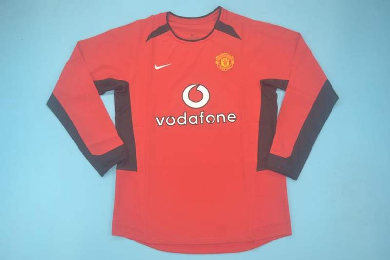 Manchester United Soccer Jersey Home Long Sleeve Retro Replica 2002/04