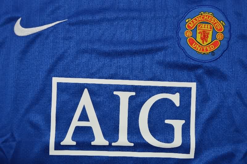 AAA Quality Manchester United 2007/08 Goalkeeper Blue Retro Soccer Jersey