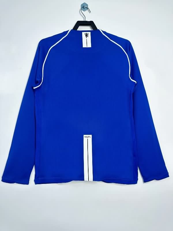 AAA Quality Manchester United 2007/08 Goalkeeper Blue LS Retro Soccer Jersey