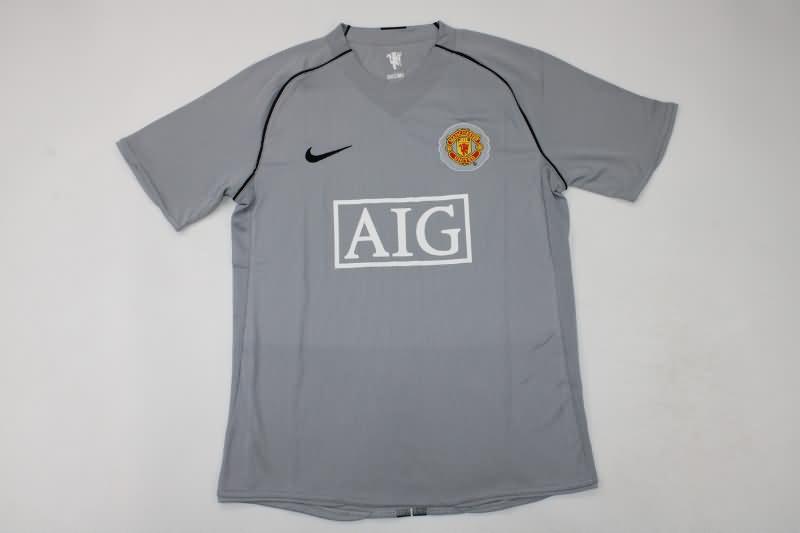 Manchester United Soccer Jersey Goalkeeper Grey Retro Replica 2007/08