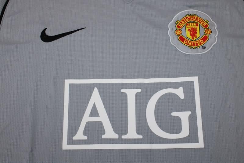 Manchester United Soccer Jersey Goalkeeper Grey Retro Replica 2007/08