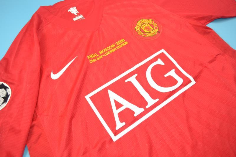 Manchester United Soccer Jersey Home Final Jersey Replica 2007/08
