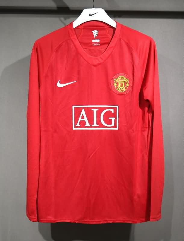 AAA Quality Manchester United 2007/09 Home Long Retro Soccer Jersey (Player)