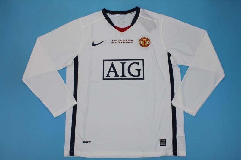 Manchester United Soccer Jersey Away Final Long Retro Replica 2008/09