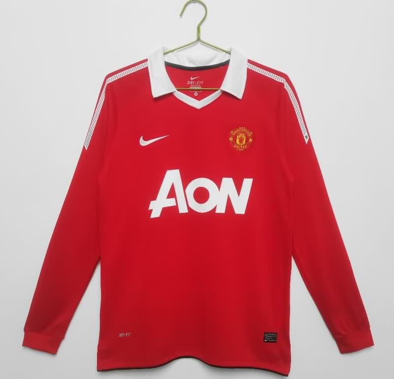 Manchester United Soccer Jersey Home Long Sleeve Retro Replica 2010/11