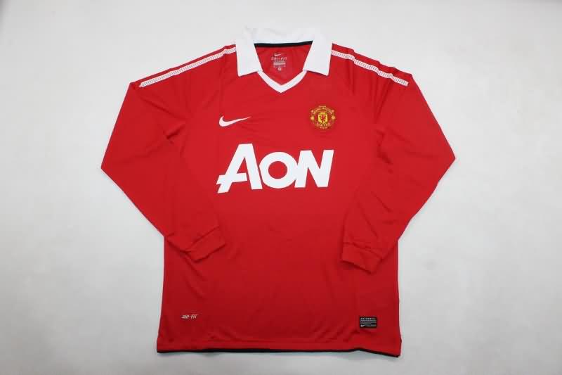 Manchester United Soccer Jersey Home Long Sleeve Retro Replica 2010/11