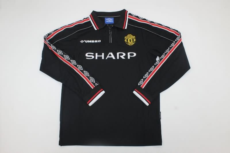 Manchester United Soccer Jersey Black Long Sleeve Retro Replica 1999