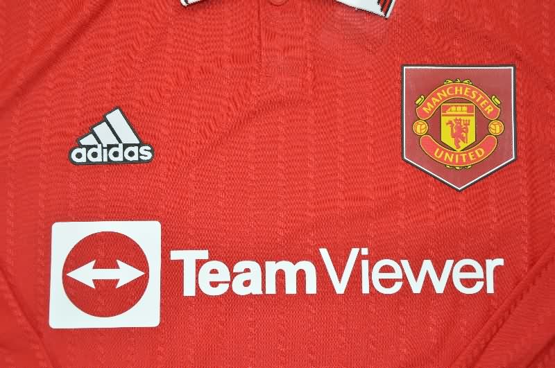 AAA Quality Manchester United 2022/23 Home Long Sleeve Retro Soccer Jersey (Player)