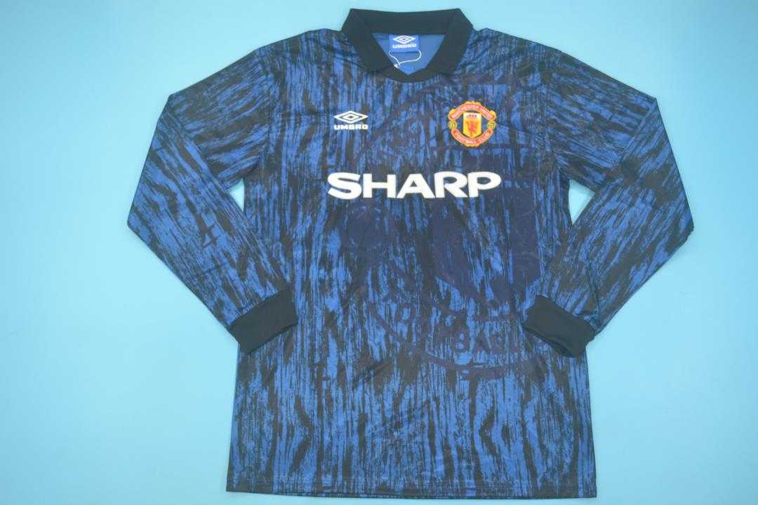 Manchester United Soccer Jersey Away Long Retro Replica 1992/93