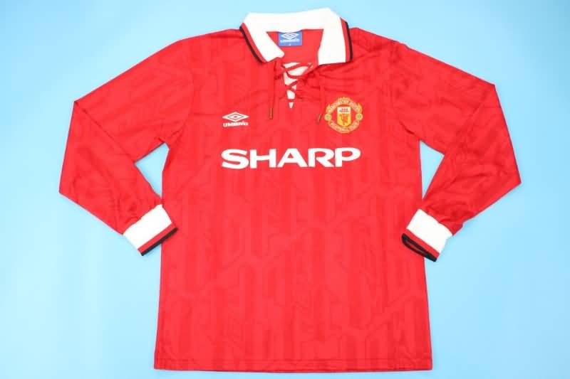 Manchester United Soccer Jersey Home Long Sleeve Retro Replica 1992/94