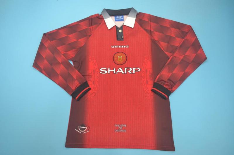 Manchester United Soccer Jersey Home L/S Retro Replica 1996/98