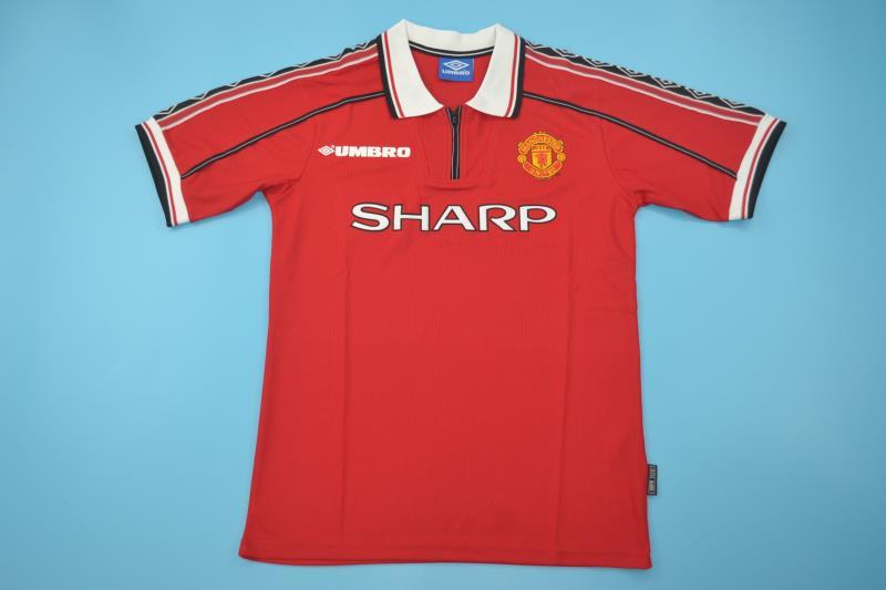 Manchester United Soccer Jersey Home Retro Replica 1998/00