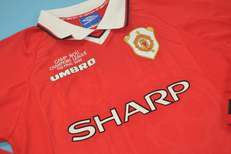 Manchester United Soccer Jersey UCL Home L/S Retro Replica 1998/99