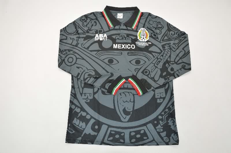 AAA Quality Mexico 1998 Black Retro Long Sleeve Soccer Jersey
