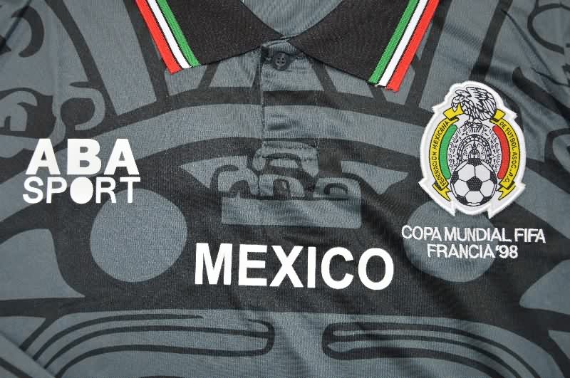 AAA Quality Mexico 1998 Black Retro Long Sleeve Soccer Jersey