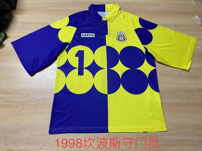 Mexico Soccer Jersey Goalkeeper Yellow Blue Retro Replica 1998