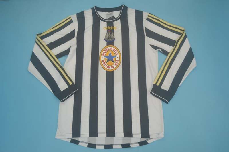Newcastle United Soccer Jersey Home Long Retro Replica 1997/99