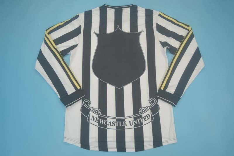 Newcastle United Soccer Jersey Home Long Retro Replica 1997/99