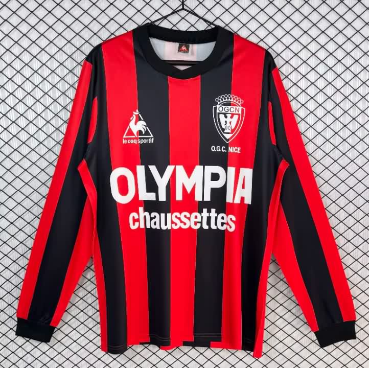 AAA Quality OGC Nice 1977/78 Home Long Sleeve Retro Soccer Jersey